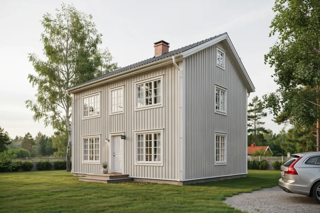 panelbyte och m lning av tr fasad p villa i mariefred str ngn s